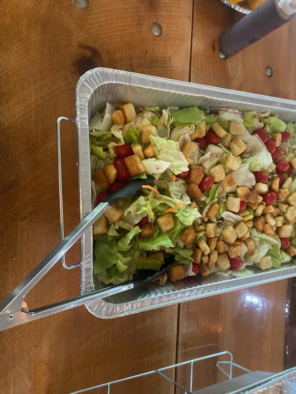 Fresh garden salad with croutons